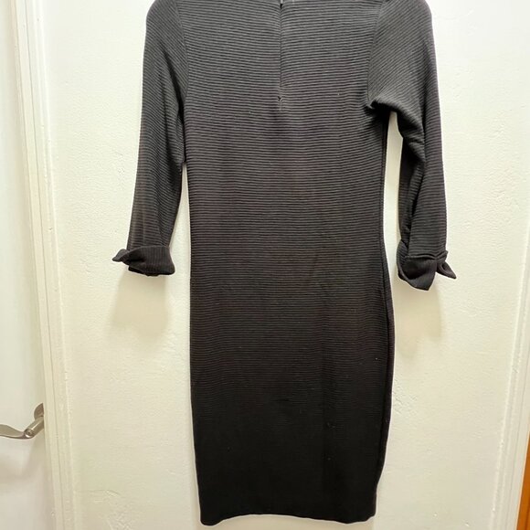 FRENCH CONNECTION RIBBED BLACK DRESS SIZE 4 - Picture 5 of 7